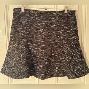J. Crew Black and White Tweed A-Line Skirt